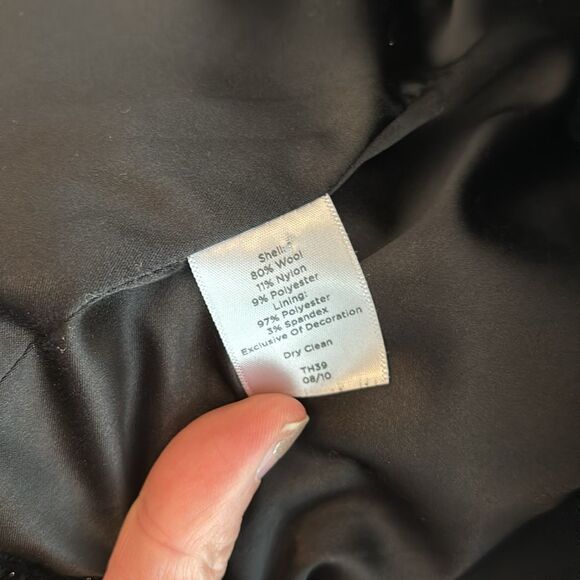 Talbots Women black tweed sparkle holiday raw hem blazer suit jacket size. 8 EUC - Picture 8 of 12